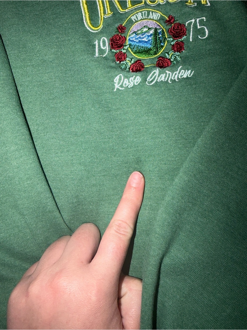 Tilly's Forest Green Oregon Embroidered Crewneck Sweatshirt - Picture 3 of 7